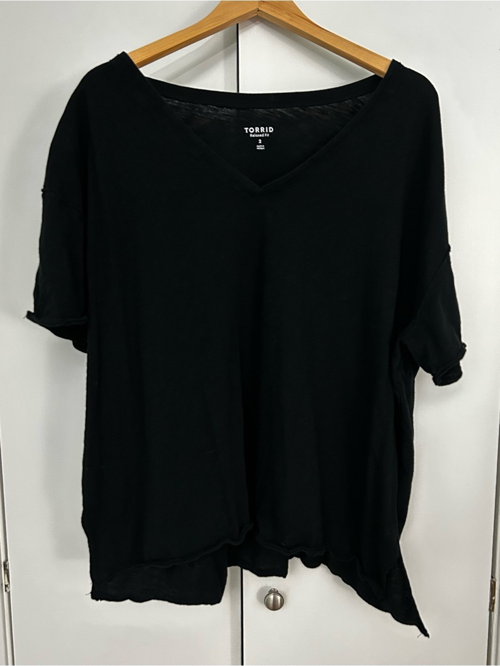 Torrid High Low Oversized Fit V-Neck Shirt